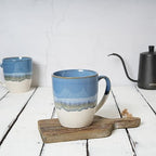 Bosmarlin Ceramic Coffee Mug Set of 4, 17 Oz, Coffee Cups with Big Handle, Microwave Safe, Unique Reactive Glaze - Image 4