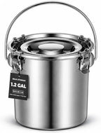 iplusmile Stainless Steel Airtight Canisters Container: 152 fl oz Airtight Clamp Lid Kitchen Food Storage Bucket for Rice Flour Grain Coffee Bean Flour Oil Sugar Milk by iplusmile