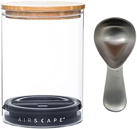 AirScape Stainless Steel Coffee Canister & Scoop Bundle | Dry Goods Storage by AirScape