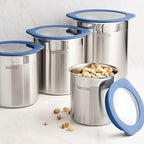 Tramontina 4-Pc Food Storage Containers with Silicone Lids - Blue - Image 2
