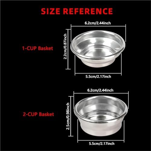 54mm Dual Wall Pressurized Stainless Steel Espresso Filter Basket，Compatible For Brev，BES860XL/11.41 Coffee Maker(1PCS 1-Cup Basket) - Image 4