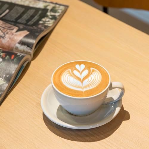 Loveramics Coffee Cup Ceramic, 10 oz Latte Art Cup with Saucer for Cappuccino, Tea, Espresso, Thick - walled stoneware Cappuccino mug Set for Cafe and Barista - Potters Colours (Ivory, 10OZ) - Image 3