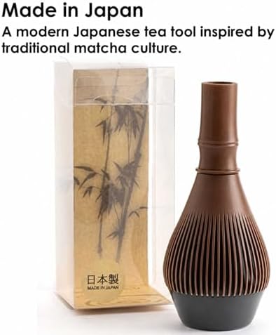Japanese Tea Whisk Made of Resin, Non-breakable Dishwasher Compatible, Made in Japan, Brown Bamboo Color - Image 6