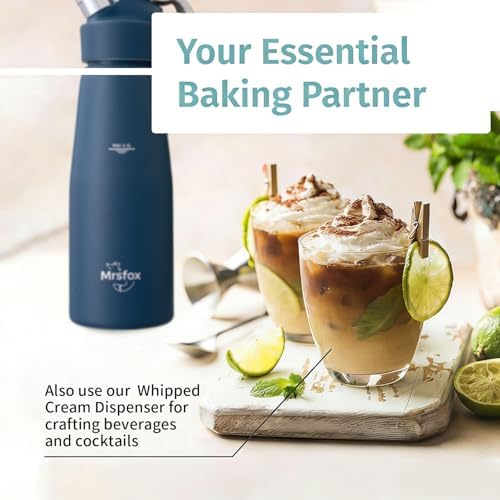 Mrsfox Professional Aluminum Whipped Cream Dispenser – 500 mL (Blue) - Image 5