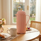 WOLFF - Bird Thermal Coffee Carafe - Hot or Cold Drinks, Plastic Exterior and Glass Insulation Lining Flask Coffee Dispenser, Thermal Bottle for Beverages, Tea and Water Pitcher- Pink, 34floz/1L - Image 6