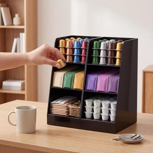 2 Pcs Acrylic Coffee Bar Organizer, Simple, 12.01 x 7.48 x 5.31 Inches - Image 7
