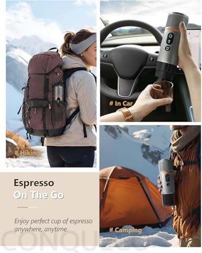 CONQUECO Portable Espresso Coffee Machine: 12V Electric Small Travel Expresso Maker - Self Heating 8 Cups Battery Powered Compatible for Nespresso Capsule - for Camping RV Hiking Office (Pearl White) - Image 6