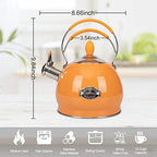 Whistling Tea Kettle Stainless Steel Teapot, Teakettle for Stovetop Induction Stove Top, Fast Boiling Heat Water Tea Pot 2.6 Quart - Image 5