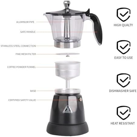LAOION Cuban Coffee Maker, 6 or 3cup Electric Espresso Coffee Maker - Image 3