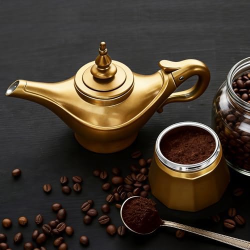 Aladdin's Lamp Moka Pot Stovetop Espresso Maker Espresso Mocha Coffee Maker (Natural Silver, 3 Cups) - Image 3