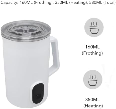 Electric Milk Frother, Automatic Hot and Cold Foam Maker for Coffee Latte Cappuccino with Silent Motor, Non Stick Pitcher (US Plug 110V) - Image 4