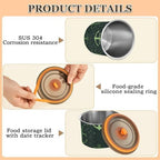 Ocean Green Vector Design Designed Food Storage Containers With Lids Stainless Steel Pantry Organization And Storage Push Button Canister Airtight - Image 5