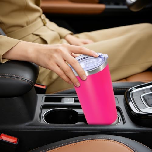 20oz Tumbler Insulated Tumblers Vacuum Coffee Mug with Lid Hot Pink 6Pack - Image 7