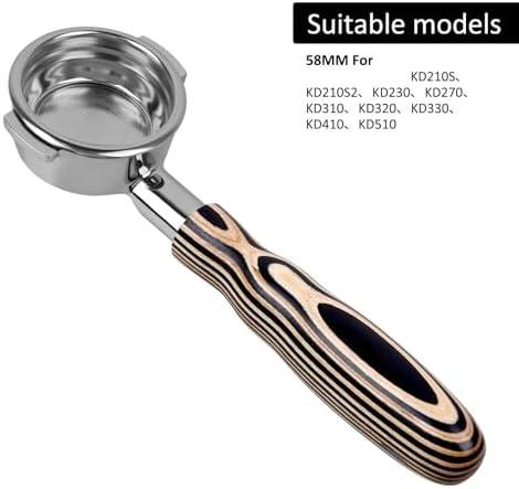 Coffee Bottomless Portafilter, Compatible For IKAPE,Colored Wooden Handle 51mm / 54mm / 58mm(58MM-Welhome) - Image 2