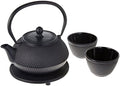 M.V. Trading New Star International T8010 Cast Iron ARR Tea Set with Trivet, 21 oz, Black by MVTrading