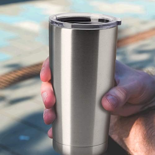 HASLE OUTFITTERS 20oz Stainless Steel Tumblers Bulk, Insulated Travel Cup with Lid, Double Wall Vacuum Coffee Mug for Cold & Hot Drinks 4 Pack, Silver - Image 5