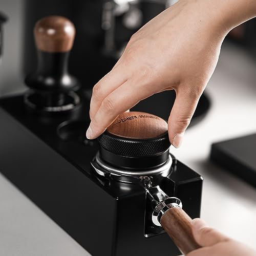 MHW-3BOMBER Espresso Coffee Distributor 51mm, Espresso Distribution Tool with Wooden Lid, Adjustable Height Coffee Leveler with Non-slip for 51mm Portafilters, Espresso Accessories T6095L4 - Image 2