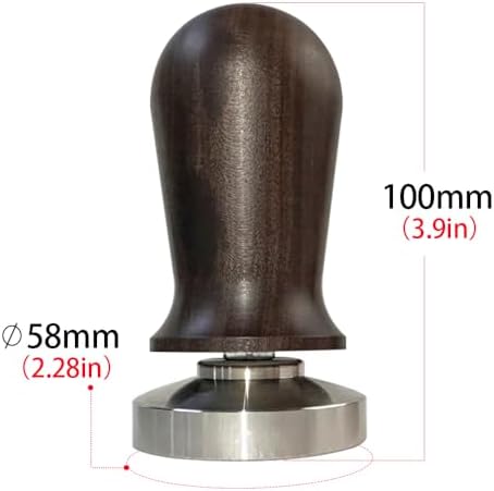 58mm Coffee Tamper – Professional Barista Accessories, Stainless Steel Base, Ergonomic Walnut Wood Handle, Calibrated Spring-Loaded Design for Espresso Lovers (Coffee Tamper, 58mm) - Image 3