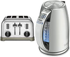 Cuisinart CPT-180P1 Metal Classic 4-Slice Toaster, Brushed Stainless & Electric Kettle, 1.7-Liter Capacity, Cordless 1500-Watts for Fast Heat Up, Stay Cool Non-Slip Handle, Stainless Steel, CPK-17P1 by Unknown