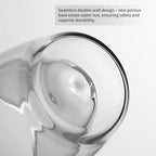 NIRA.Z 2 Pack 12oz Double Wall Glass Coffee Mugs, No Hole Bottom, Insulated Borosilicate Glass Coffee Cups, Clear Mugs for Hot & Cold Beverages, Perfect for Espresso, Latte, Tea, Cappuccino - Image 2