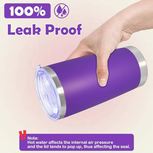 20oz Tumbler Stainless Steel Tumbler Coffee Tumbler with Lid Purple, 8P - Image 6
