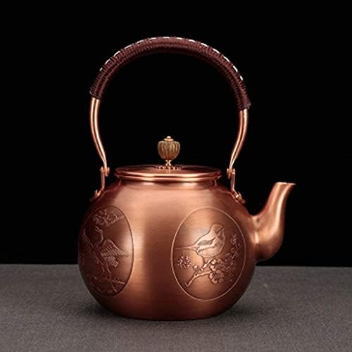 LJYT Teapot Teapot Tetsubin Tea Kettle Japan Copper Pot Handmade Antique Copper Pot 1400ml Large Capacity Teapot (Color : B, Size : 1400ml) - Image 4
