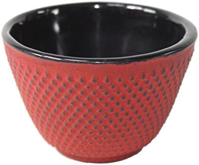 2 Sado Black Leaf Teacup Saucer+2 Red Polka Dot Hobnail Japanese Cast Iron Tea Cup Teacup - Image 3