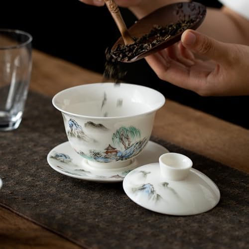Gaiwan Tea Set Gongfu Tea Cup Chinese Landscape Ceramic Tea Set - Image 5
