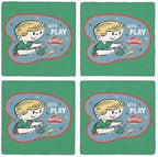 CafePress Play Doh: Let's Play Tumbled Stone - Set of 4 Coasters Set of 4 w/Holder - Image 4