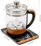 1.8l Electric Glass Kettle, 800w Multifunction Tea Maker With Touch Control, Egg Steamer And Adjustable Temperature For Tea Coffee Milk Soup And Porridge - Image 2