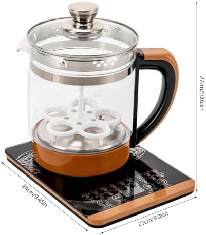 1.8l Electric Glass Kettle, 800w Multifunction Tea Maker With Touch Control, Egg Steamer And Adjustable Temperature For Tea Coffee Milk Soup And Porridge - Image 2