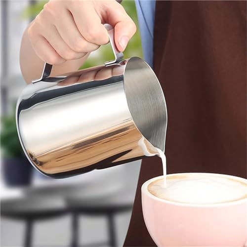 Milk Frothing Pitcher 350/600/900ml Milk Frothing Jug Stainless Steel Espresso Coffee Cup Sharp Mouth Barista Frother Pitcher Kitchen Cafe Accessories(600ml) - Image 3