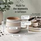 Ava Nord Small Stoneware Ceramic Coffee Mugs Set of 4-6 oz - Rose Sand - Image 2