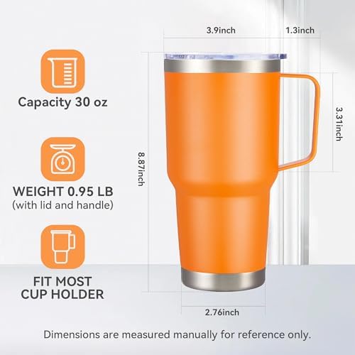 30 oz Stainless Steel Tumblers Bulk with Handle and Lid, 12 Pack - Image 5