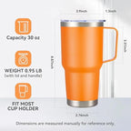 30 oz Stainless Steel Tumblers Bulk with Handle and Lid, 12 Pack - Image 5