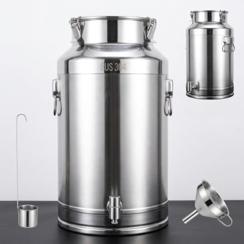 304 Stainless Steel Milk Can, 5-125L Beverage Dispenser Bucket with Spigot by Unknown