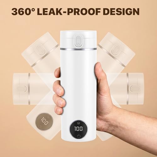 Portable Travel Electric Tea Kettle,6 Preset Temp Plug-in Keep Warm,15 OZ Small Hot Water Boiler,304 Stainless Steel,Auto Shutoff&Boil Dry Protection,Termo Electrico Portatil Black for RV Travel - Image 6