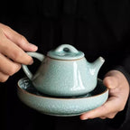 Tea Pots For Loose Tea Creative Ice Flower Glazed Stone Scoop Teapot Ceramic Household Filter Teapot Chinese Kung Fu Tea Set Teapot Tea Infuser Pot - Image 3