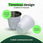 Kalmateh Heat Resistant Espresso Cups Set of 4 – Double Wall Insulated Stainless Steel Espresso Cup Set – Unbreakable 2.7oz / 80ml Demitasse Coffee Cups - Image 4