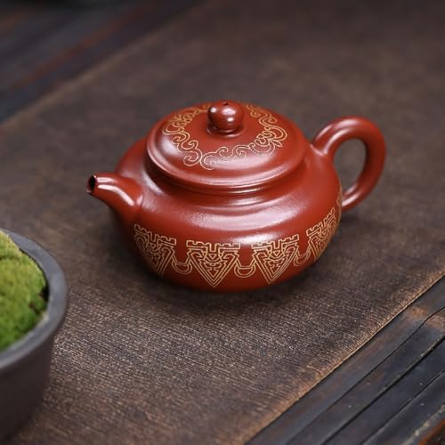 Tea Pots For Loose Tea Home Use Gold-inlaid Antique Teapot Tea Room Desktop Purple Clay Teapot Tea Infuser Pot - Image 5
