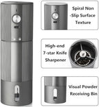 Portable Electric Burr Coffee Grinder, Stainless Steel Burrs,Grey - Image 6