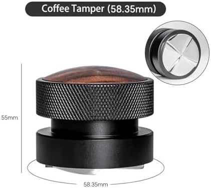 51/53/58.35mm Coffee Tamper Walnut Wood Cap Adjustable Depth Coffee Distributor Calibrated Espresso Tamper Coffee Accessories(58.35mm) - Image 2