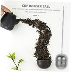 PRETYZOOM 5pcs Stainless Steel Loose Leaf Tea Infuser Food-grade Tea Strainer with Base for Brewing Spices Condiments for Home - Image 6