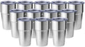 MEWAY 16oz Tumbler Double Wall Vacuum Insulated Travel Mug Bulk, Stainless Steel Tumblers with Lid, Powder Coated Coffee Cups for Cold & Hot Drinks (Silver,12 Pack) by MEWAY