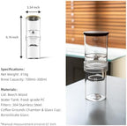 Iced Coffee Cold Brew Drip Maker, 300ml/10oz Glass Cold Brew Coffee Maker with Reusable Filter Ice Coffee Machine - Image 2