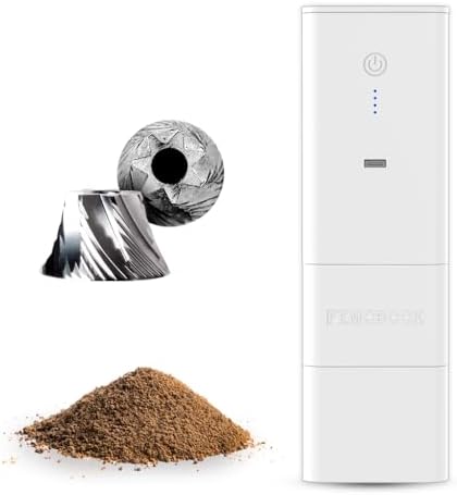A2 White Portable Electric Coffee Grinder, Cordless Burr Grinder by ElectricBurrGrinder