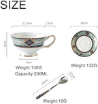 YUDIZWS Bone China Tea Cup Set with Gold Spoon And Gift Box, Tea Coffee Cups and Saucers Set of 1 Porcelain Tea Cup Coffee Mug for Home Kitchen Wedding Women's Tea Party,6pcs - Image 2