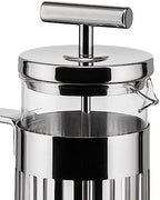 Alessi 9094/3 - Design Press Filter Coffee Maker, 18/10 Stainless Steel, Mirror Polished and Glass, 3 Cups - Image 2