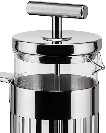 Alessi 9094/3 - Design Press Filter Coffee Maker, 18/10 Stainless Steel, Mirror Polished and Glass, 3 Cups - Image 2