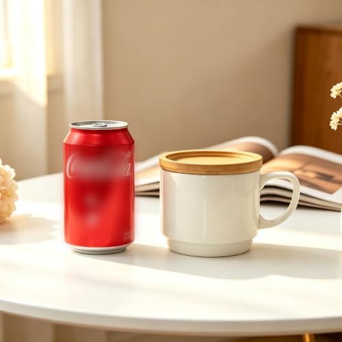 Cappuccino Cup with Saucer, 12 Oz White Coffee Cup Set - Image 6